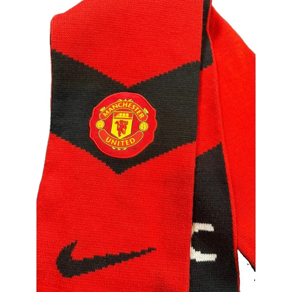 Nike Manchester United Soccer Scarf Red Black White Man Utd Football One Size